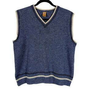 Fargo 100%‎ Shetland Wool Blue V-Neck Vast - Men’s M